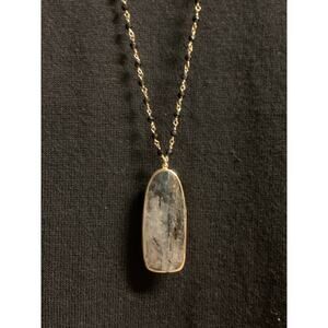 Gold, Black Onyx and Tourmalinated Quartz Necklace Made in India